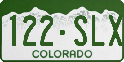 CO license plate 122SLX