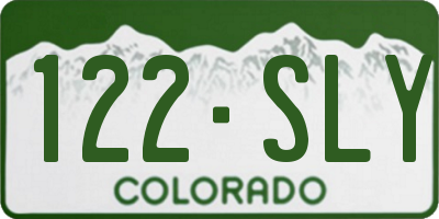 CO license plate 122SLY