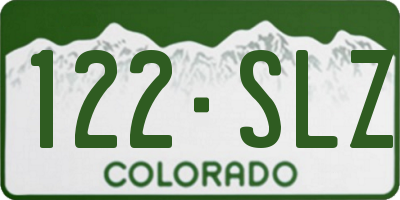 CO license plate 122SLZ