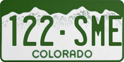 CO license plate 122SME