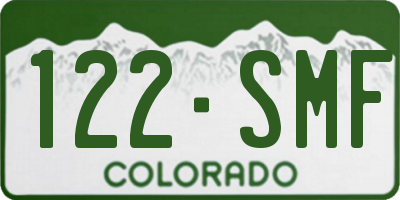 CO license plate 122SMF