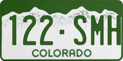 CO license plate 122SMH