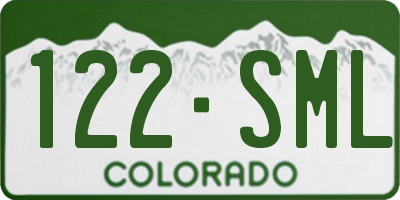CO license plate 122SML