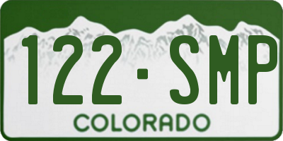 CO license plate 122SMP