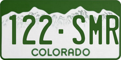 CO license plate 122SMR
