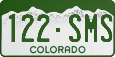 CO license plate 122SMS