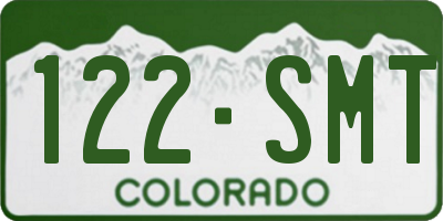 CO license plate 122SMT