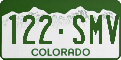 CO license plate 122SMV