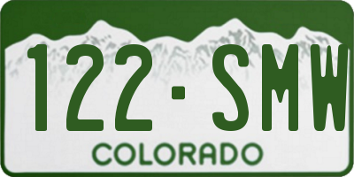 CO license plate 122SMW