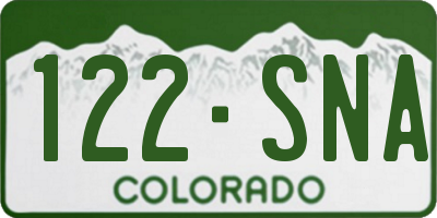 CO license plate 122SNA