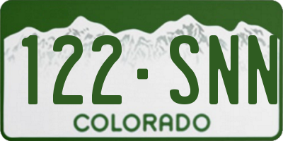 CO license plate 122SNN