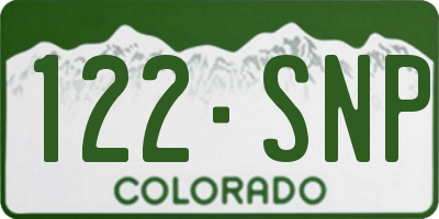 CO license plate 122SNP