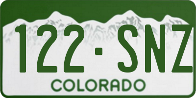 CO license plate 122SNZ
