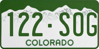 CO license plate 122SOG
