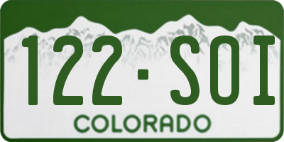 CO license plate 122SOI