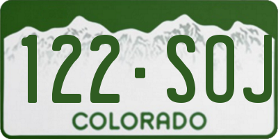 CO license plate 122SOJ