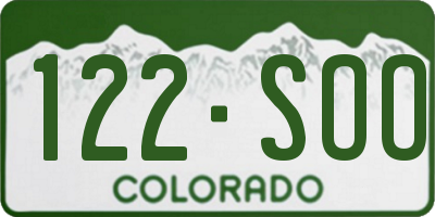 CO license plate 122SOO
