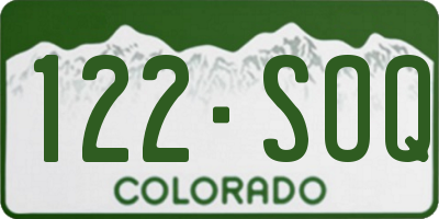 CO license plate 122SOQ