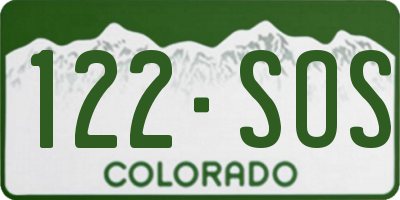 CO license plate 122SOS