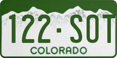 CO license plate 122SOT