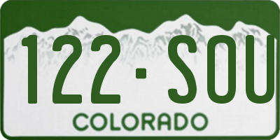 CO license plate 122SOU