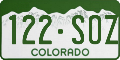 CO license plate 122SOZ