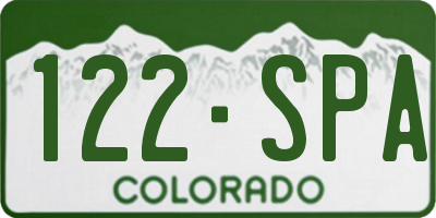 CO license plate 122SPA