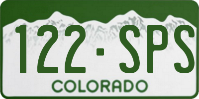 CO license plate 122SPS