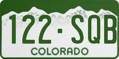 CO license plate 122SQB