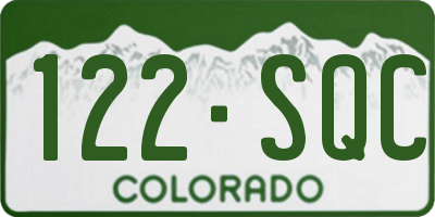 CO license plate 122SQC
