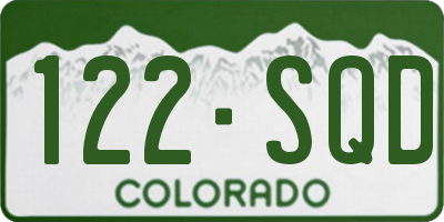 CO license plate 122SQD