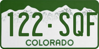 CO license plate 122SQF