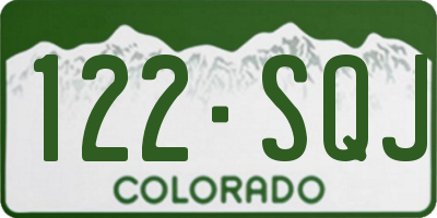 CO license plate 122SQJ
