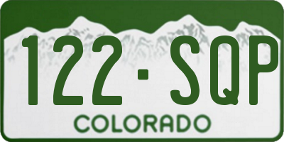 CO license plate 122SQP