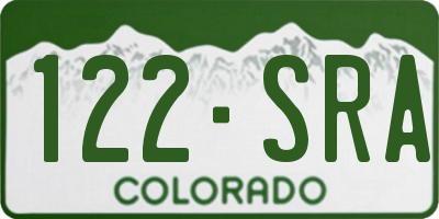 CO license plate 122SRA