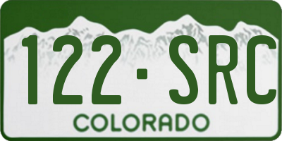 CO license plate 122SRC
