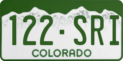 CO license plate 122SRI