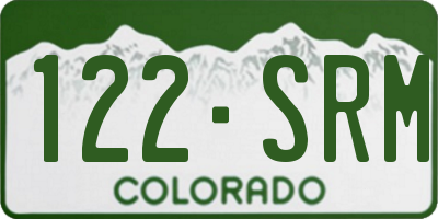 CO license plate 122SRM