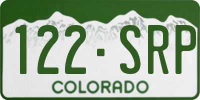 CO license plate 122SRP