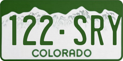 CO license plate 122SRY