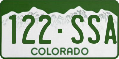 CO license plate 122SSA