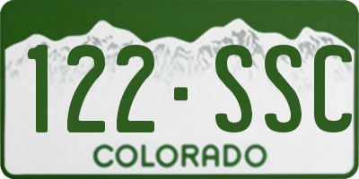 CO license plate 122SSC