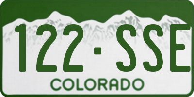 CO license plate 122SSE