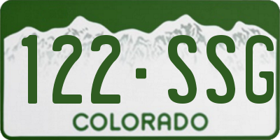 CO license plate 122SSG