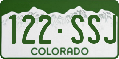 CO license plate 122SSJ