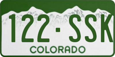 CO license plate 122SSK