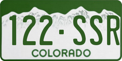 CO license plate 122SSR