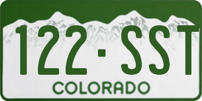 CO license plate 122SST