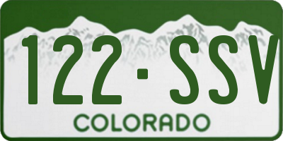 CO license plate 122SSV
