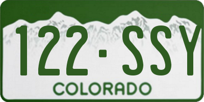 CO license plate 122SSY